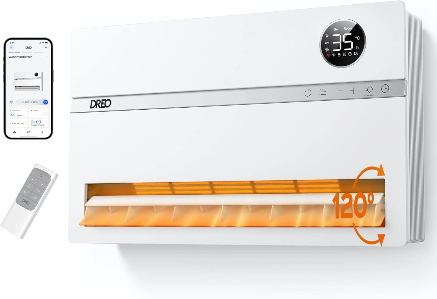Dreo Smart Heizung Elektrisch – Wandkonvektor mit App & Fernbedienung