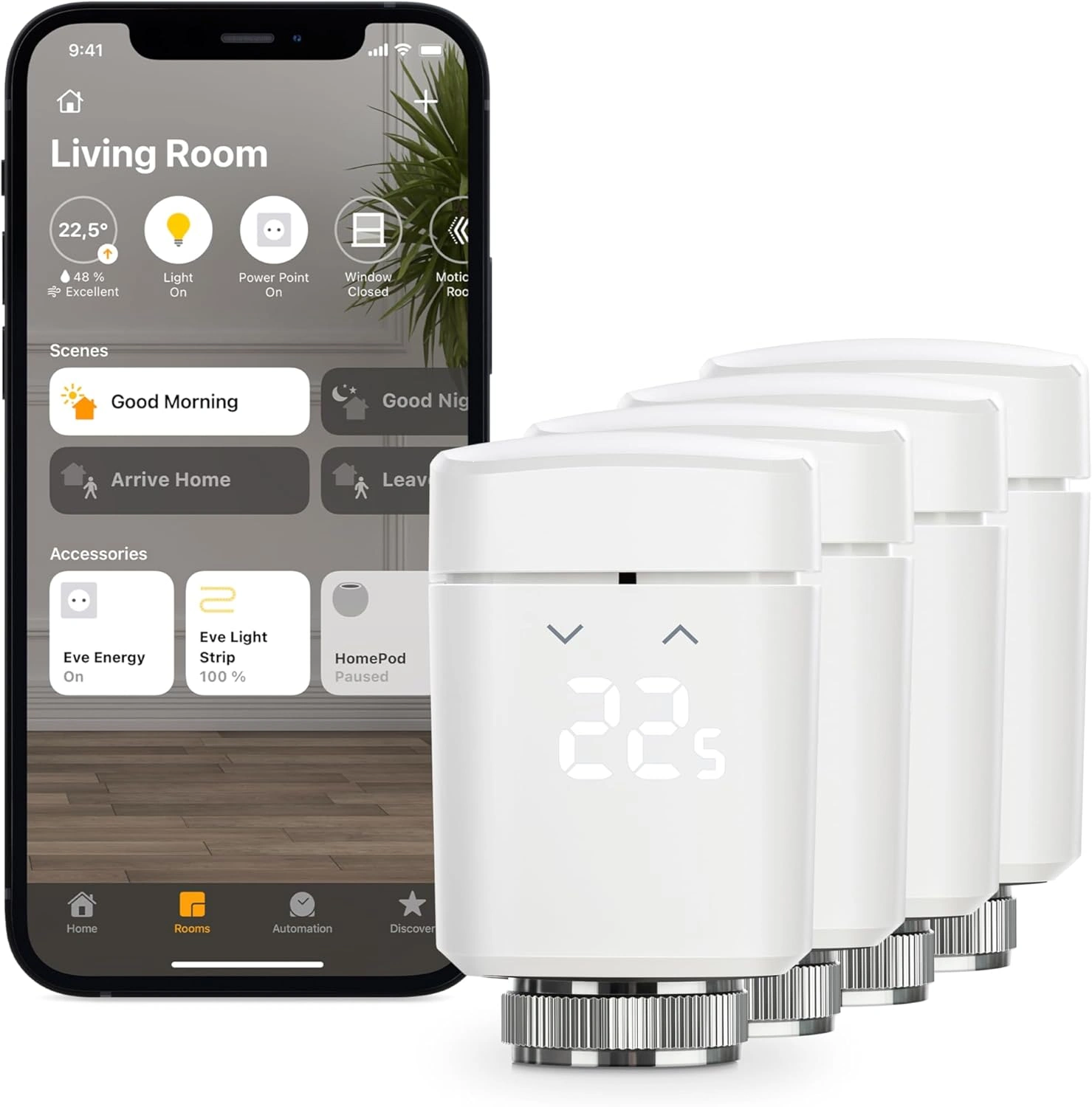 Eve Thermo (Apple Home) 4er Set – Smarte Heizkörperthermostate
