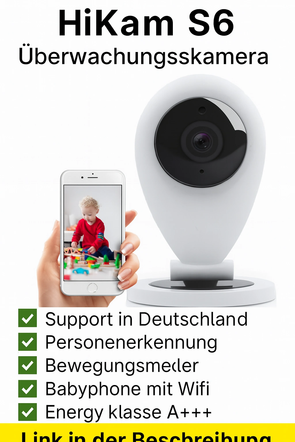 HiKam S6 – WLAN IP-Kamera mit Nachtsicht