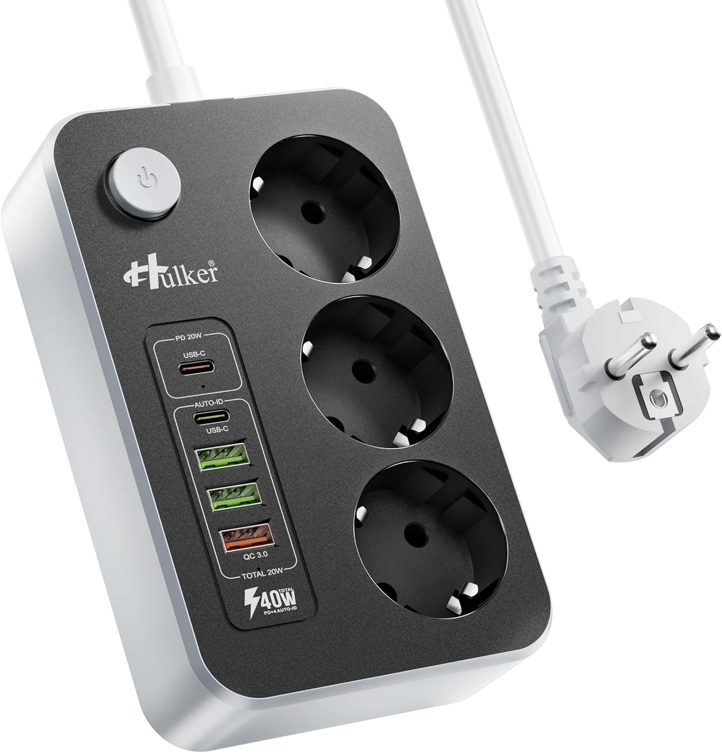 Hulker 8in1 Steckdosenleiste mit USB-C PD 20W & 5 USB