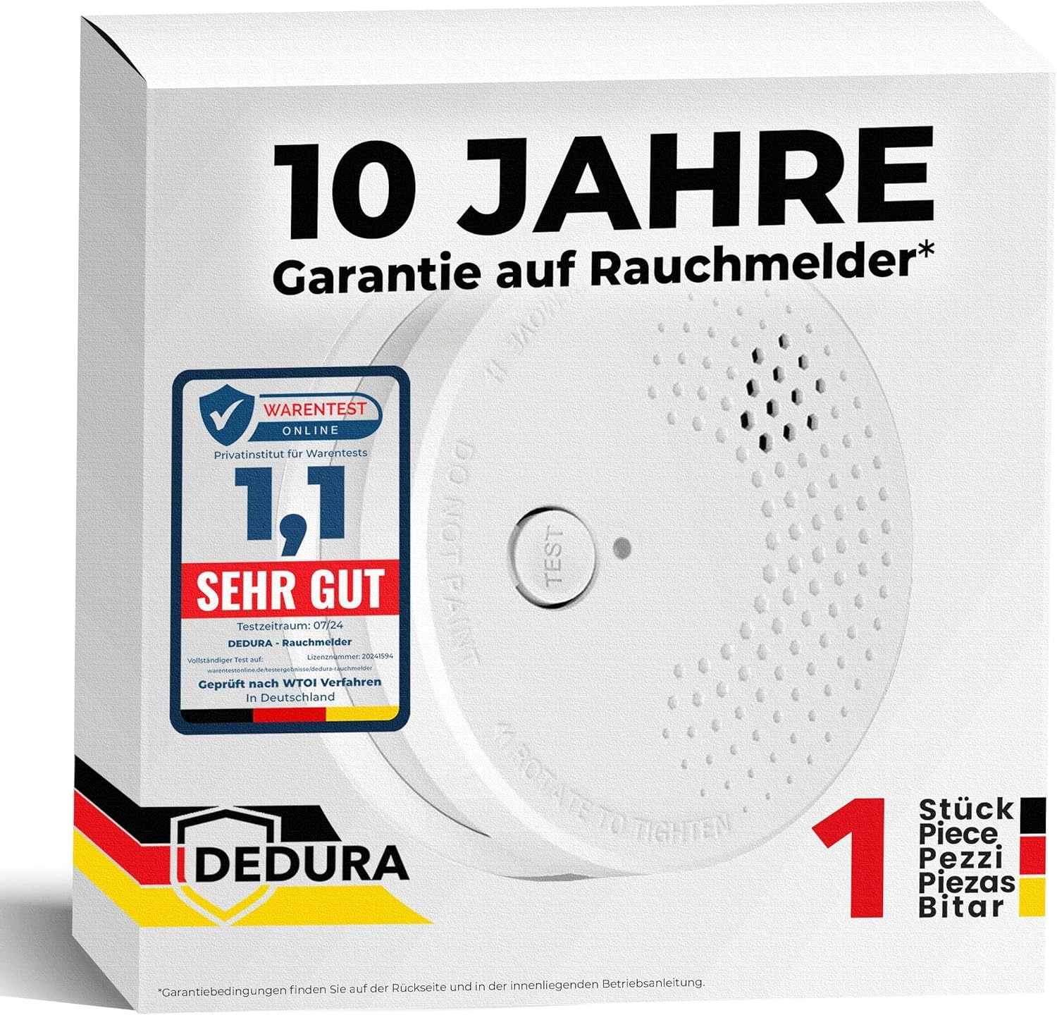 Rauchmelder mit 10 Jahre Garantie – DIN EN 14604 zertifiziert