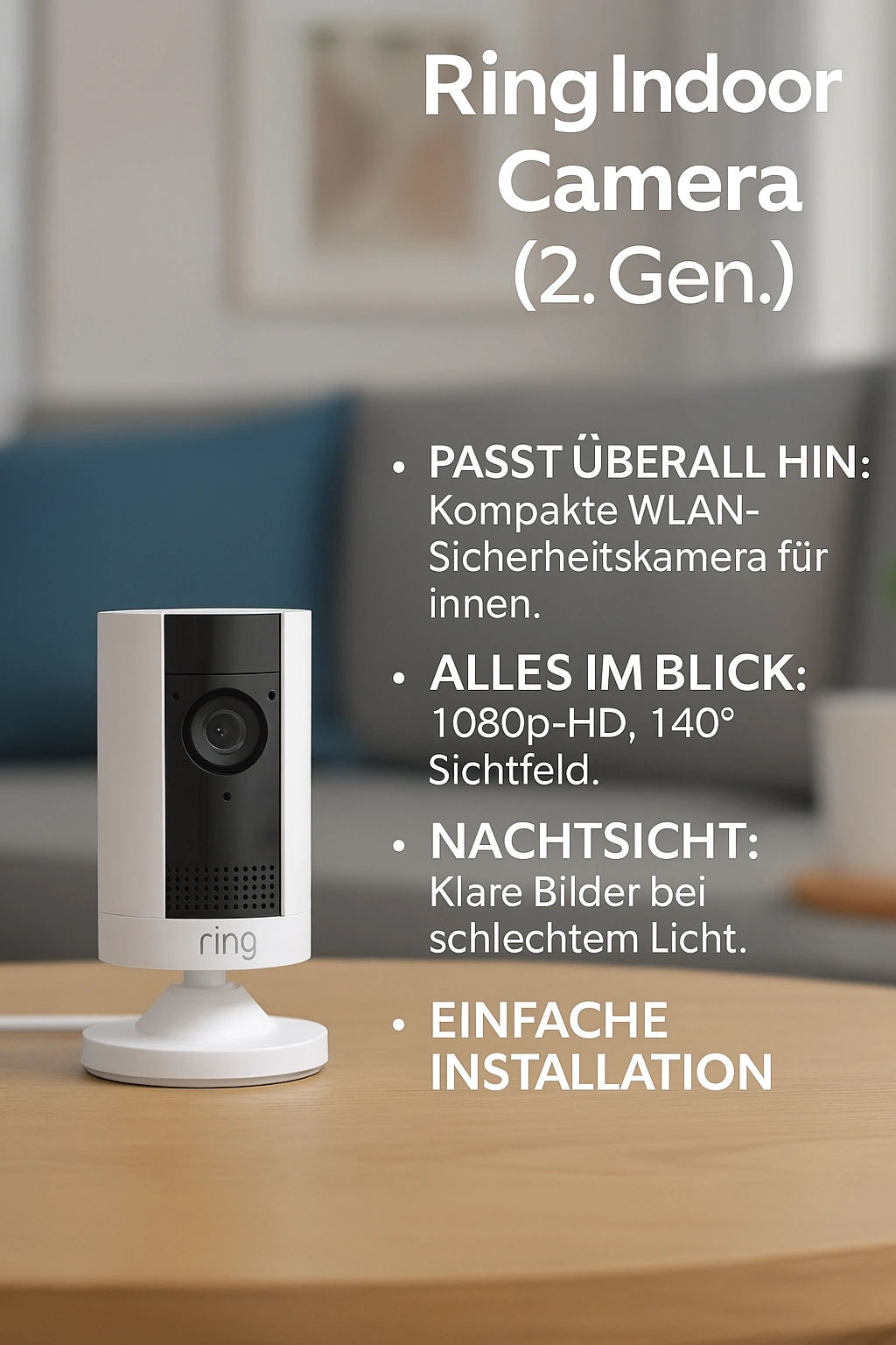 Ring Innenkamera (2. Generation) – Kompakte Sicherheitskamera