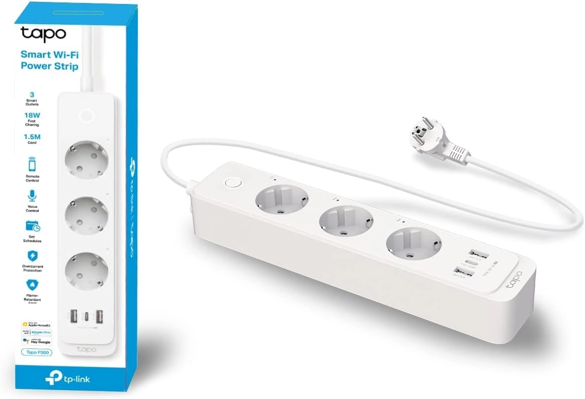 TP-Link Tapo P300 Smart WLAN Steckdosenleiste – App- & Sprachsteuerung mit Alexa, Google & Apple Home