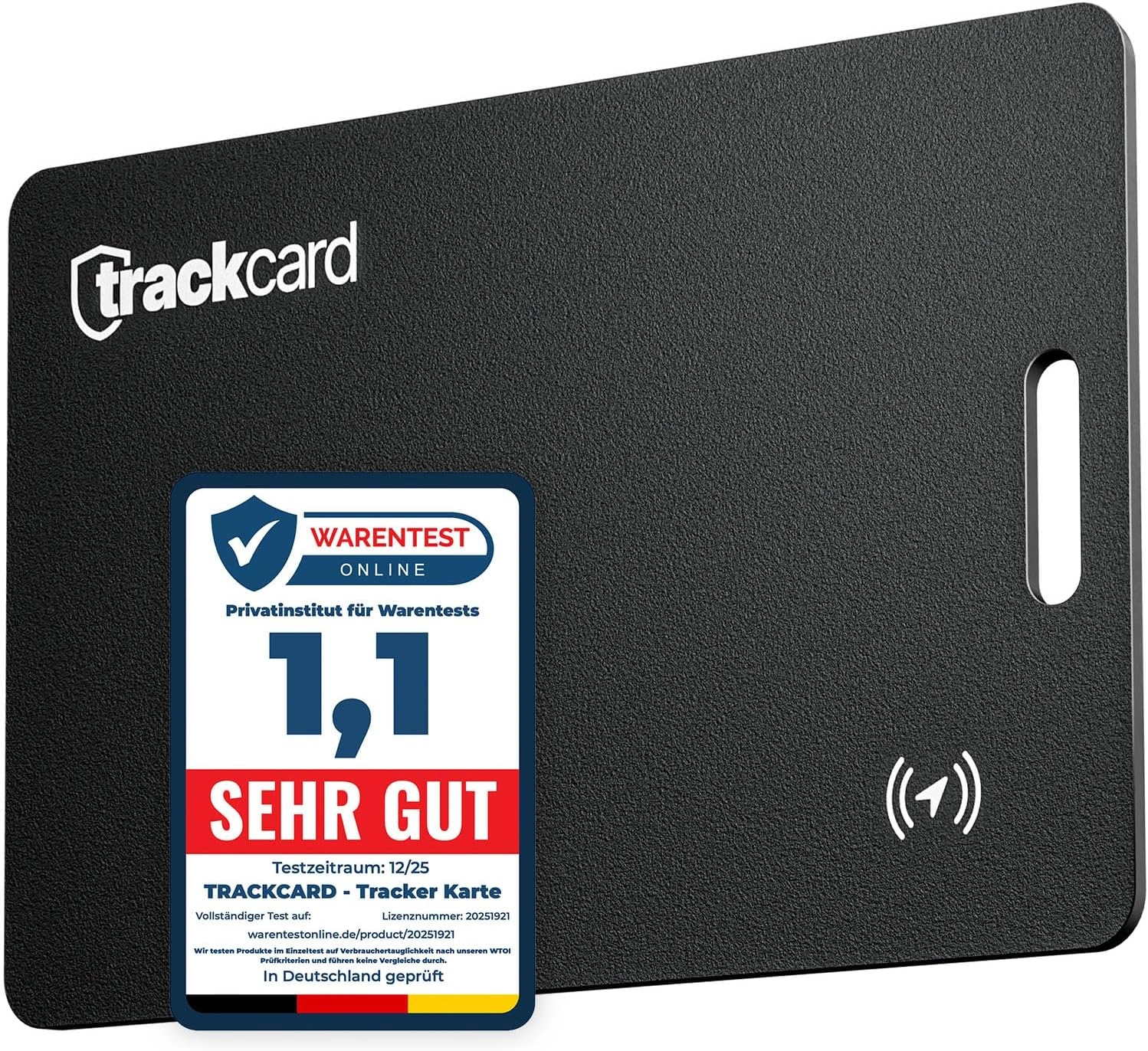 Trackcard Wallet Tracker Karte – Wiederaufladbar, 105 dB, Apple ‚Wo ist?‘ (iOS) ohne Abo