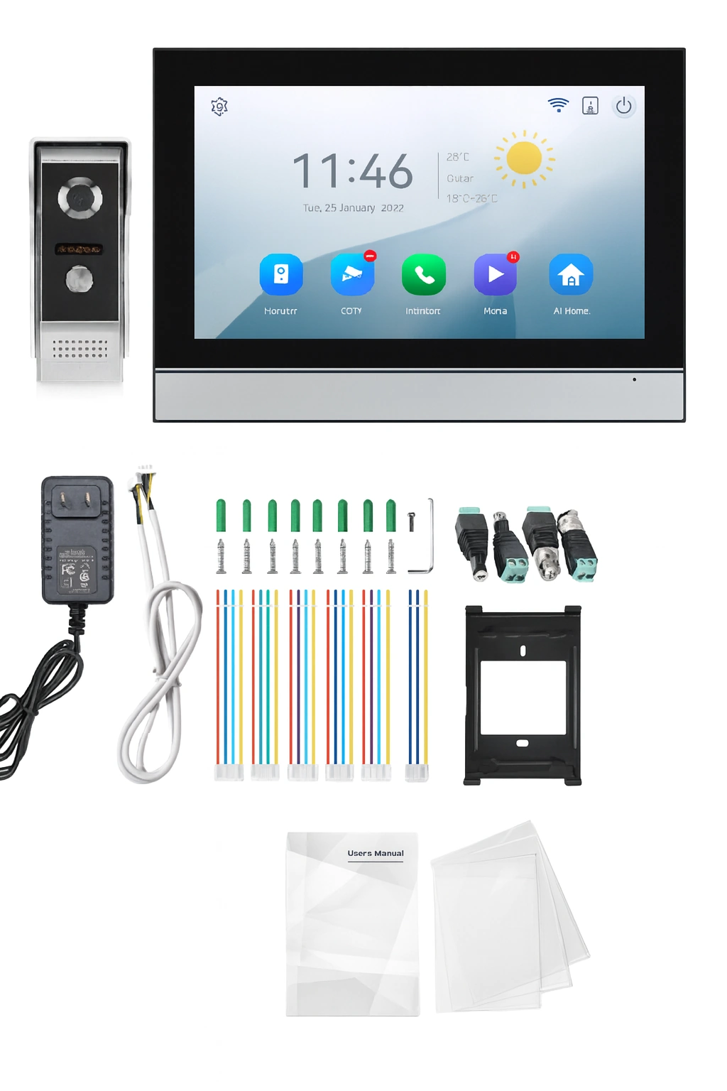 WOLILIWO 10" Video-Türsprechanlage – Kabelgebunden