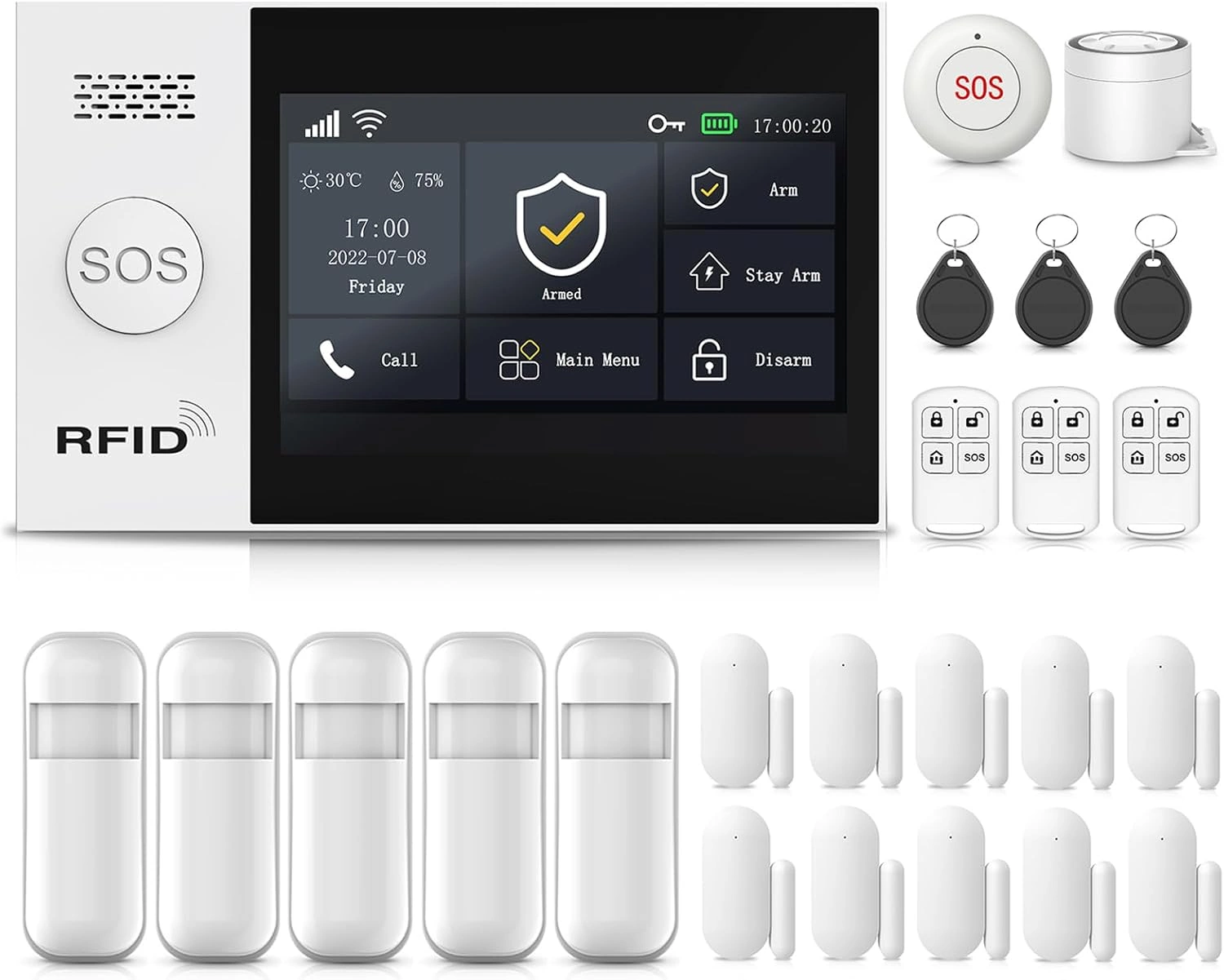 XNH 4G + WLAN Alarmanlage – Haussicherung Komplettset mit 24 Sensoren